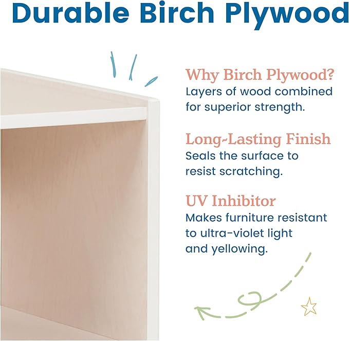 ECR4Kids 3-2-1 Cube Storage Cabinet, Display Shelf, White Wash