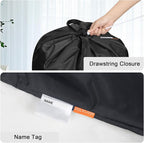Polecasa Small Heavy Duty Laundry Bag with 130gsm Tear Resistant Fabric and Handles, Easy to Carry Durable Dirty Clothes Drawstring Bag, Perfect for College Dorm, Travel 21”x24”,Black
