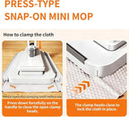 No Wash, Cloth Changing Mini Mop | Automatic Click on Lazy Mops for Kitchen Counter, with Snap-Grip System Multi Surface Floor Cleaning (1 mop + 20 Cloths)