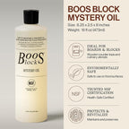 John Boos 2-Piece Care Set, 16 oz Mystery Oil & Round Beechwood Applicator - All-Natural Maintenance Formula for Butcher Blocks, Cutting Boards, Wooden Countertops & Wood Utensils