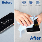 Frienda 12 Pack Large Microfiber Glass Cleaning Cloths 12 x 12 Inch Oversized Eyeglass Sunglasses Cleaning Cloths for Electronics Glasses Screens and Lenses(Blue)