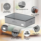 Under Bed Storage with Wheels, No Assemble Required 7.5 inches height Under Bed Storage bins,Large capacity Rolling Underbed Shoe Storage containers，dorm underbed storage drawers