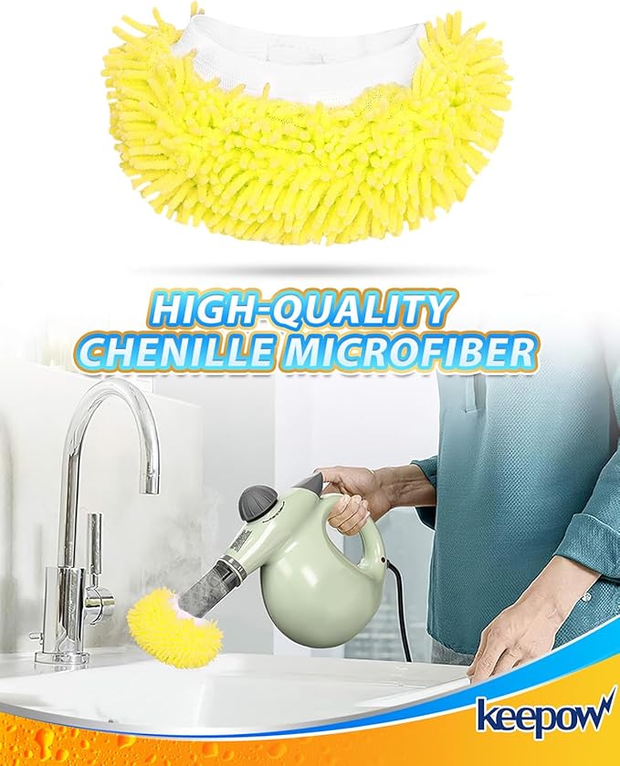 KEEPOW 10 Pack Universal Microfiber Cloths for Handheld Steam Cleaner Attachments Compatible with Bissell Steam Shot, Wagner Spraytech, PurSteam, Phueut, Dovety, McCulloch, Steam Cleaner Accessories