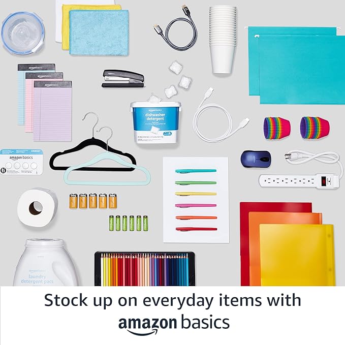 Amazon Basics 4 Cube Storage Organizer - Wire Grid Closet and Shelves, Stackable, Black 14"x14"x14"