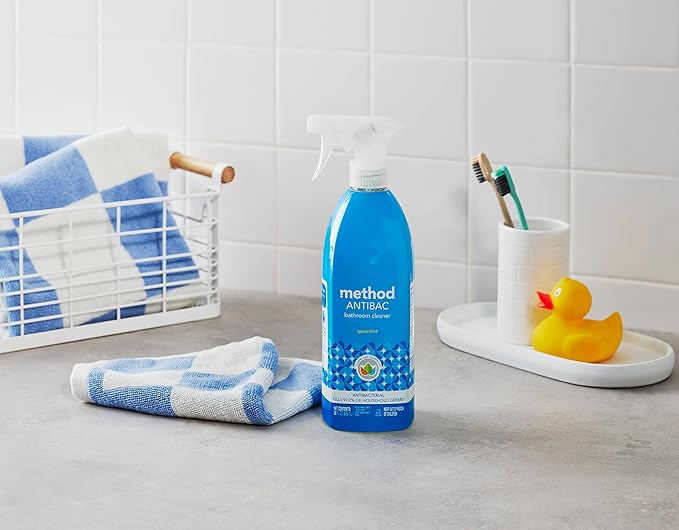 Method Antibacterial Bathroom Cleaner, Kills 99.9% of household germs, Spearmint, 28 Fl Oz, 4 pack