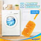 KEEPOW Reusable Microfiber Duster Refill Compatible with Swiffer Hand Duster, Heavy Duty Duster Refills, 360 Degree Dusters Refills for Cleaning, Ceiling Fan, 4 Pack (Handle is Not Included)