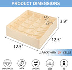 Foldable Storage Cubes Drawer Underwear Organizer Dividers， under Cabinet Organizer 24-Cell Fabric Storage Boxes for Lingerie,Socks,Ties（Creamy-White）