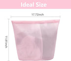 2 Pcs Special Zoning laundry bag for delicates with handles mesh laundry bags washing machine laundry totes travel storage and sorting bag (Pink2)