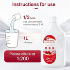 1L Floor Cleaning Solution Compatible with Roborock/Eufy/iRobot/Ecovacs/Dreame/Shark, Fragrance Deodorization, Deep Cleans for Multiple Hard Floors (1 Liter, 【Rose】)