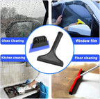 Window Tint Tool All-Purpose 6" Silicone Cleaning Squeegee 5 inch Handy Small Rubber Window Squeegee Auto Water Blade for Car Windshield, Window, Mirror, Glass Door,Shower (Black and Blue)