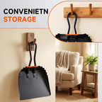 2 Pack Metal Dust Pan, 12 Inch Heavy Duty Dustpans, with Handle Black Large Dustpan for Indoor, Outdoor, Home Garage,Fireplace, Industrial and Commercial Use
