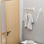 Danpoo Clothes Drying Rack Foldable Wall Mounted Laundry Drying Rack Clothing Coat Hanger Clothes Dryer White