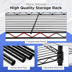 FDW 3-Shelf Adjustable,Storage Shelves Wire Shelving Shelving Unit Metal Shelves Storage Shelf,13" D x 23" W x 30" H,Black
