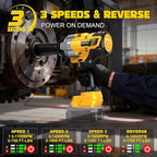 Cordless Impact Wrench Compatible with DeWalt 20V Battery: 1/2 Inch Hog Ring Impact Driver - High Torque - 2300N.m/1700Ft-lbs Cordless Impact Gun - Brushless Motor with LED Light - Tool Only