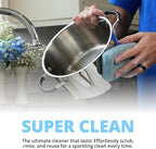 Grill Rescue Heavy Duty Kitchen Sponge - Lasts 20x Longer, Scratch-Free, Safe for Non-Stick Cookware - Cut Resistant, Versatile Household, Bathroom & Outdoor Cleaning Supplies (3, Blue)