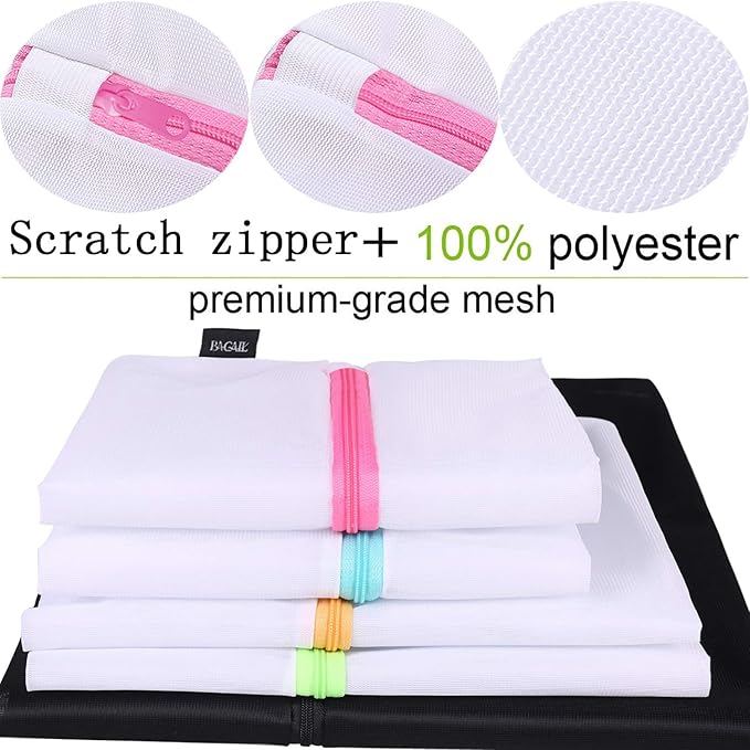BAGAIL Laundry Bags Mesh Wash Bag for Intimates Lingerie and Delicates, 5Pcs (1XL,2L,2M)