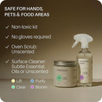 Everneat Oven Cleaning Kit: Natural Oven Cleaner and Kitchen Cleaner | Heavy Duty Oven Cleaner & Oven Rack Cleaner Kit | Fume-free & Safe to Clean All Ovens (Bloom) | Refillable Plastic Jar & Bottle