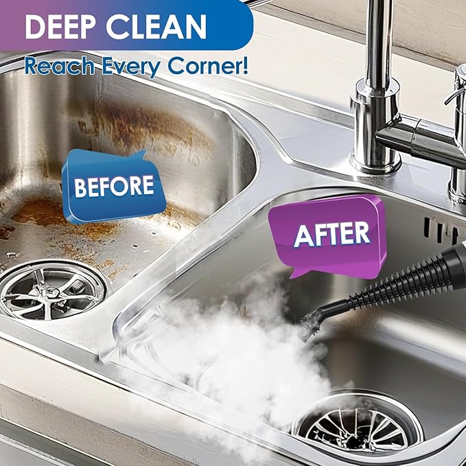 Handheld Steam Cleaner with 14-Piece Accessory Set, Steam Cleaner for Home Use, Portable Steamer for Cleaning Car Upholstery Tile Grout Home