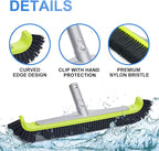 Sepetrel Pool Brush Head for Cleaning Walls,Heavy Duty Inground/Above Ground Swimming Pool Scrub Brushes with Premium Strong Bristle & Reinforced Aluminium Back