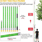 30 Feet Tree Pole Pruner Manual Branches Trimmer Tree Branch Garden Tools Loppers Hand Pole Saws Extendable Height