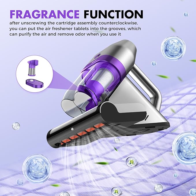 Bed Vacuum Cleaner, Mattress Vacuum Cleaner with UV & Ultrasonic, 16Kpa Suction Handheld Bed Vacuums with High Heating Tech, Effectively Clean Up Bed, Sofas, Pillows, Carpets, 500W(Corded)