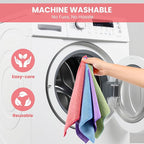 Microfiber Cleaning Cloth, 34 Pack Assorted Color Cleaning Rags for Housekeeping, Colorful Reusable Microfiber Towels for Car, Kitchen, Bathroom and Household Cleaning Supplies, 11.8"X11.8"