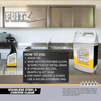 Flitz Stainless Steel & Chrome Clean - 16oz Bottle, USA-Made Stainless Steel Cleaner Spray for Appliances - Grill, Fridge, Sink Stain Remover - Also Works on Aluminum Surfaces (3 Pack)