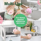 Hard Bristle Crevice Cleaning Brush & Non Scratch Soft Scrub Brush Set, 6-Pack: 4 Stiff Gap Grout Brush+2 Gentle Sponge Brush, Multi-Purpose Bathroom & Kitchen Cleaning Tool