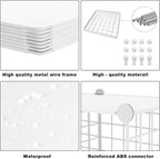 AWTATOS 12 Cube Storage Wire Closet Organizers DIY Stackable Storage Shelves Bookcase Cabinet for Home Office, White