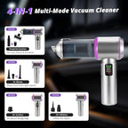 Cordless Handheld Vacuum with 17000Pa Powerful Suction, LED Light & 4-in-1 Nozzles, Portable Car Vacuum Cleaner for Pet Hair, Home, Office Desk, 3 Speeds & Type-C Charging