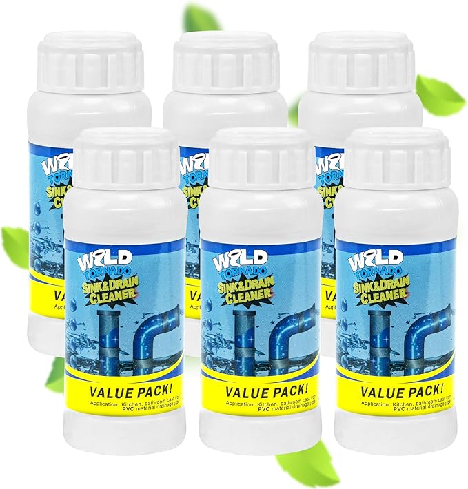 Drain Cleaner Powder, Powerful Pipeline Dredging Agent, Kitchen Unblocker, Sink and Drain Cleaner Powder for Kitchen Toilet（6Pcs）