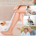 New Foot Brush & Foot File Set(2PCS), 3-IN-1 Foot Scrubber in Shower, 10.2’’-27.5’’Adjustable Long Handle Foot Scrub Brush and Upgrade Foot File Callus Remover, Gift-Box Packed(White+Foot File)