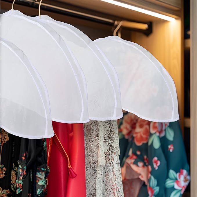 50pcs Clothes Protectors For Hanging Clothes，Suit Covers For Closet，Dust Covers For Hanging Clothes，Garment Covers For Hanging Clothes，Hanger Covers To Keep Dust Off Clothes，24''W X 12"H X 2''D