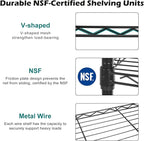 WDT NSF Certified Storage Shelves on Wheels, Heavy Duty Metal Shelves for Storage with Adjustable Stand, 6-Tier Wire Shelving Unit for Garage Pantry Kitchen Shelf Rack, 47" D x 17" W x 80" H