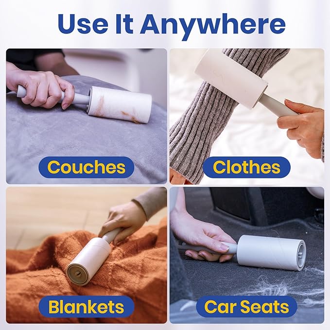 DELOMO Lint Roller 1,000 Sheets (5 Rollers + 5 Refills) - Lint Rollers for Pet Hair Extra Sticky, Mega Value Pet Hair Removal Tool for Clothes/Couch/Furniture/Car - Ideal for Pet Owners