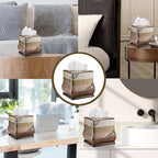 Zahari Home 2pc Miramar Bathroom Set Waste Basket & Tissue Cover Modern Classic Decor Stylish Unique Design Beautiful Multi Color Bathroom Accessories Set
