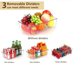 6 Pack Pantry Organizers and Storage,4 compartment Snack Containers for Kitchen,Fridge,Refrigerator Organization and Storage,Clear Plastic Bins for Spice,Tea bag,Seasoning organizer