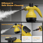 Steam Cleaner, Handheld Steam Cleaner for Home, 16-Piece Steam Cleaner Kit with Automatic Steam Switch, Steamer for Kitchen, Bathroom, Car, Living Room and Multi-Surface Deep Cleaning (Yellow)