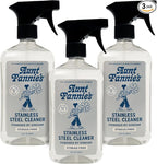 Aunt Fannie's Stainless Steel Spray Cleaner, Powered by Vinegar, Fingerprint and Residue Remover for Refrigerator, Dishwasher, Oven, Grill, Sink, Stovetop, and Other Appliances, Pack of 3