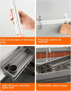 kitchen utensil hanger, wall mounted rail with hooks, waterproof hooks for utensils, easy installation without drilling (31.5 inches, Count, 2)