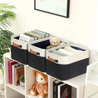 GhvyenntteS Large Fabric Storage Bins for Shelves with Metal Frame Opening & Hard Bottom Board, Collapsible Storage Baskets for Shelves 3 Pack, 15x11 Inch Baskets for Organizing Clothes Toys (Black)