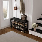 Wood Shoe Rack Bench for Entryway, 2 Tier Shoe Rack for Front Door Entrance, Shoe Bench with Shoe Storage for Entryway, Bedroom, 31.5"