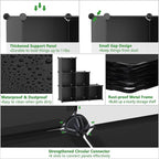 C&AHOME 6-Cube Storage Organizer, Stackable Storage Cubes Shelves, Portable Bookshelf, Plastic Clothing Storage Closet Organizer, DIY Modular Shelving Units for Wardrobe, Home, Black