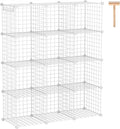 C&AHOME Wire Cube Storage, 12-Cube Storage Organizer Metal, C Grids Storage Bins Shelving, Modular Bookshelf Shelf, Closet Cabinet Ideal for Bedroom, Office 36.6”L x 12.4”W 48.4”H White