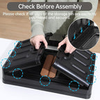 HAIXIN Storage Bins with 4 Lids - 8.4 Gal Closet Cabinet 4 Pack Plastic Stackable Organizers with Front Opening Door Black Foldable Storage Box for Home Garage Office Craft