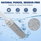 Navona 12 Pack Pumice Stone Toilet Bowl Cleaner with Extra Long Handle, Pumice Stone Scouring Stick for Toilets, Bathrooms, Kitchens, Spas and Pools