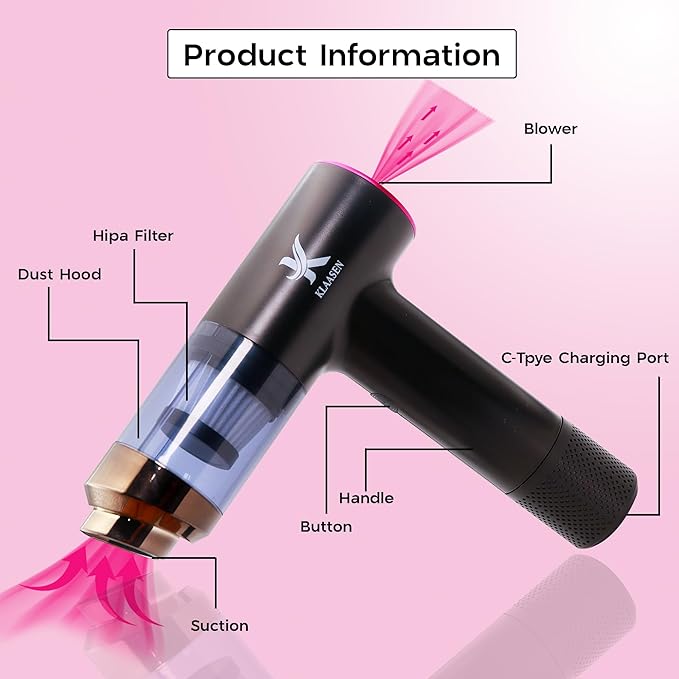 Handheld Car Vacuum Portable Cordless Cleaner, Dual Suction 7.5K & 12k Pa, Mini, Handheld, Small, Powerful, Portable | Blower, Inflator, Deflator & Dustbuster | for Car, Home, Kitchen & Office| Black