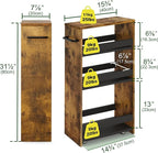 TEAMIX 4 Tier Slim Storage Cart with Handle, Slide Out Storage Rolling Utility Cart Mobile Shelving Unit Organizer Trolley for Small Spaces Kitchen Laundry Narrow Places (Brown+Black, 7-7/8'' W)