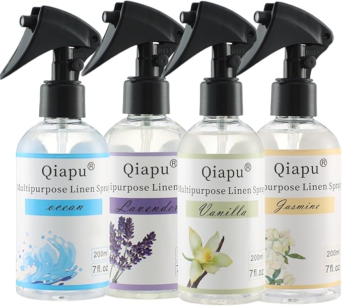 Natural Linen & Room Spray Air Freshener Mist – Scented Fabric Spray with Plant Extracts for Pillows, Sheets, and Home Fragrance. Aromatherapy Pillow Mist for Relaxation and Sleep 4PCS
