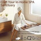 Acacia Wood Bathtub Tray Caddy for Freestanding Tub, 35 Inch Adjustable Bath Tray for Tub, Luxury Spa Bathroom Tray Organizer Table, Bath Tub Accessories for Women, Housewarming, Birthday Gifts